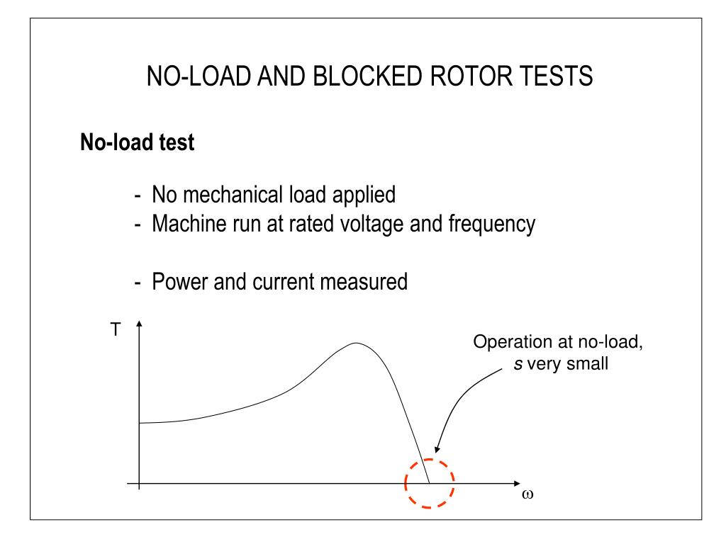 PPT - INDUCTION MOTOR No-load and blocked rotor tests ...