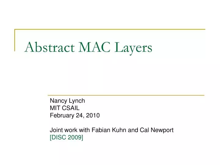 abstract mac layers n.