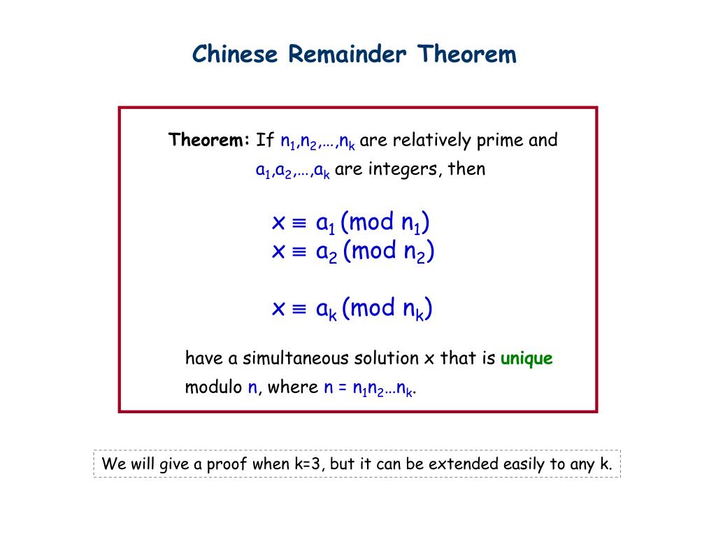 PPT - Chinese Remainder Theorem PowerPoint Presentation, free download ...