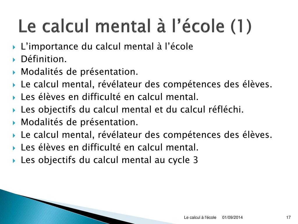 PPT - Le calcul mental au cycle 3 PowerPoint Presentation, free download -  ID:3791748
