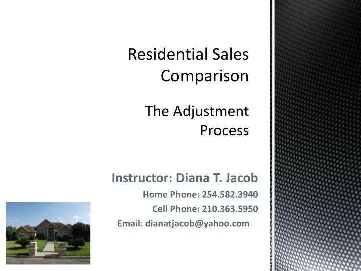 residential sales comparison the adjustment process n.