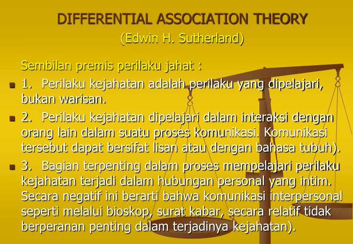 edwin sutherlands differential association theory on crime Edwin sutherland, known for the and is best known for defining white-collar crime and differential association of the theory, in karl schuessler (ed) edwin. edwin sutherlands differential association theory on crime Edwin sutherland, known for the and is best known for defining white-collar crime and differential association of the theory, in karl schuessler (ed) edwin.
