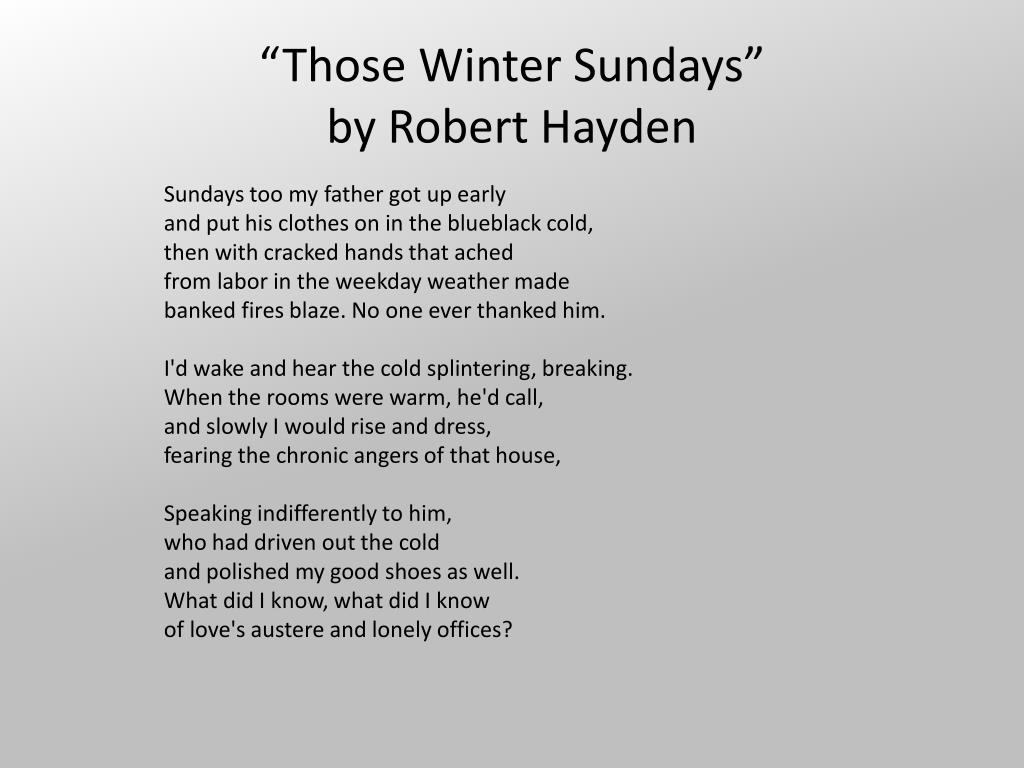 what does the poem those winter sundays mean