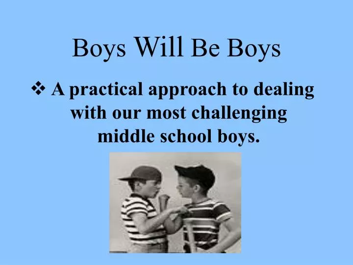 boys will be boys n.