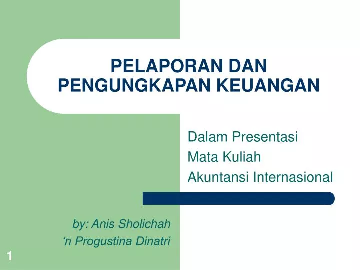 Akuntansi Internasional Pelaporan Dan Pengungkapan