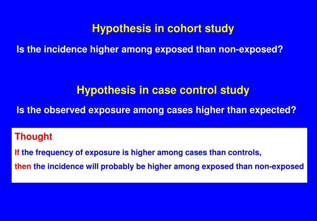 hypothesis in case control study