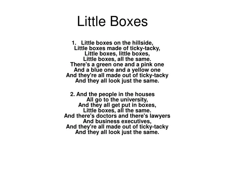 little boxes n.
