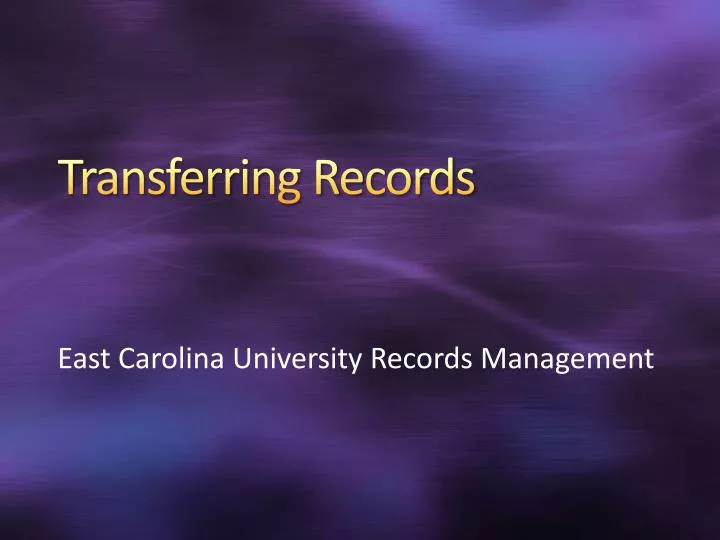 transferring records n.
