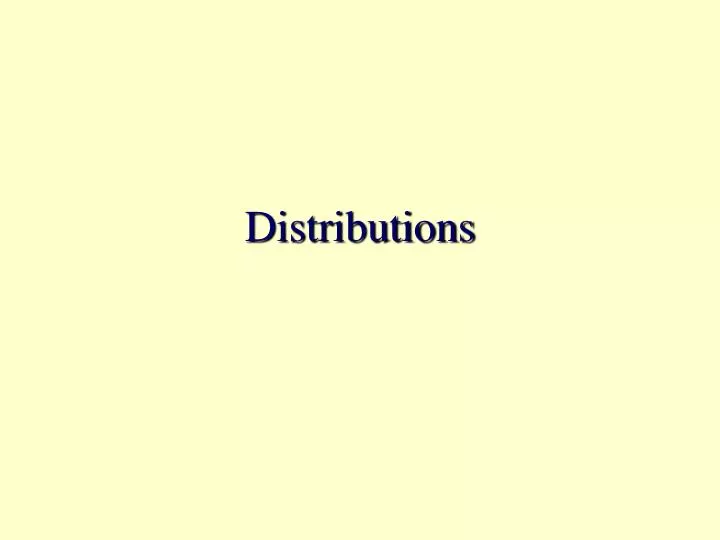 distributions n.