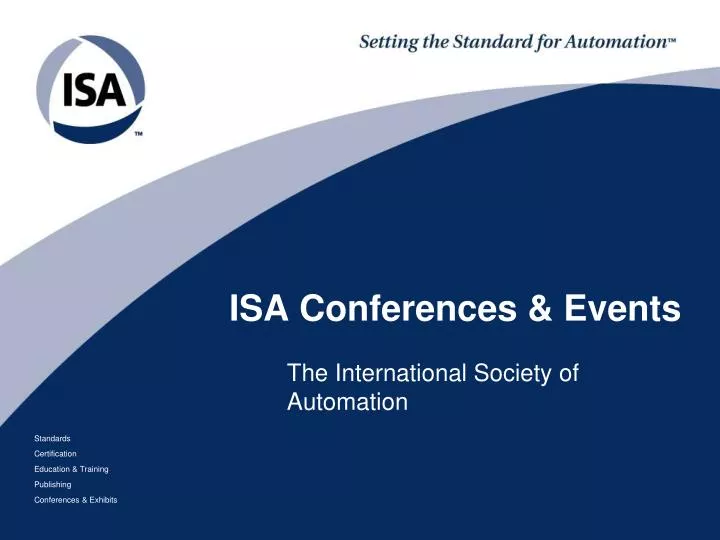 PPT ISA Conferences & Events PowerPoint Presentation, free download