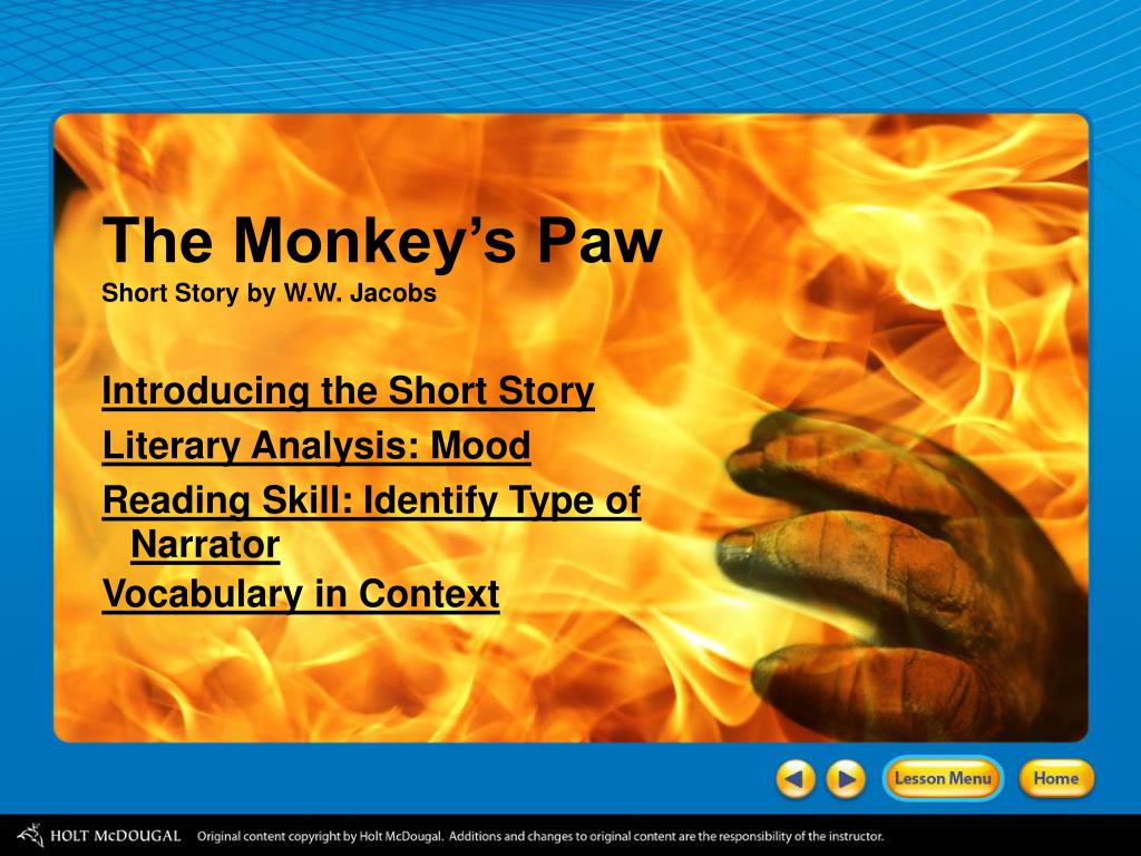 PPT - The Monkey's Paw Short Story by W.W. Jacobs PowerPoint Presentation -  ID:3797720