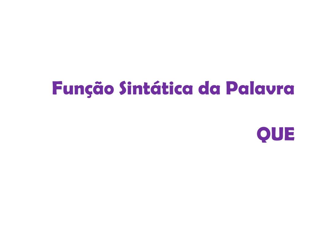 Função Sintática 