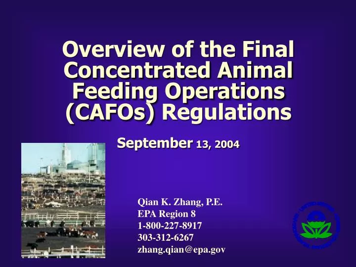 overview of the final concentrated animal feeding operations cafos regulations september 13 2004 n.