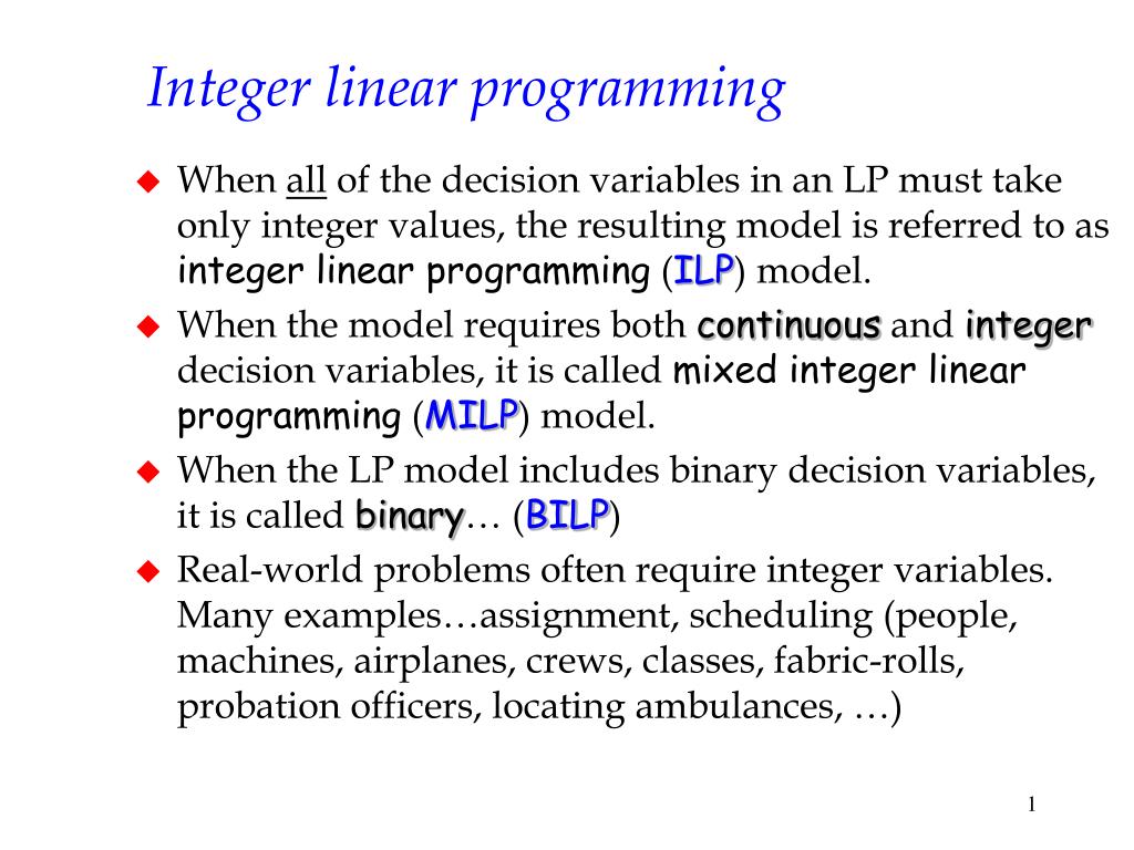 PPT - Integer linear programming PowerPoint Presentation, free download -  ID:3800248