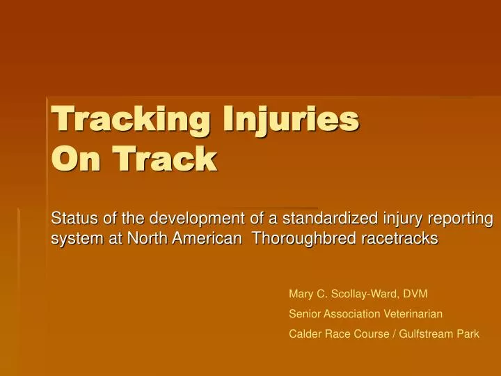 tracking injuries on track n.