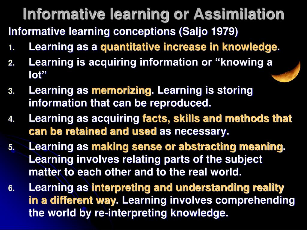 informative learning definition
