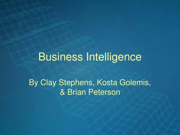business intelligence n.