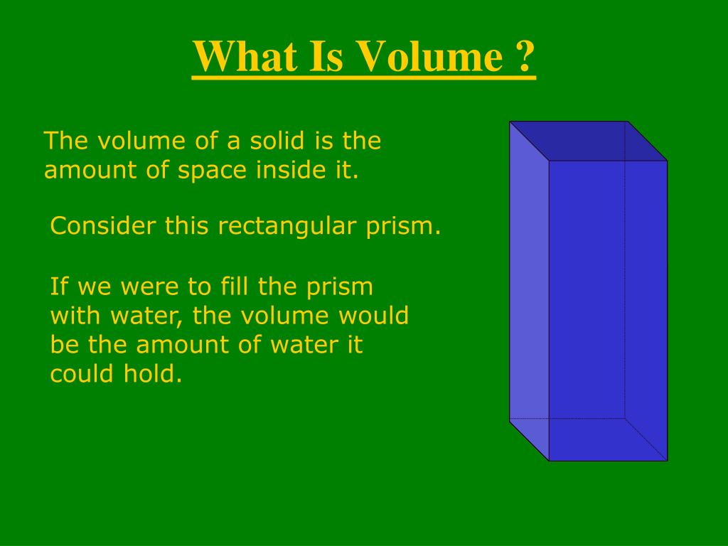 What Is Volume - Volume Definition - Chemistry and Science Terms