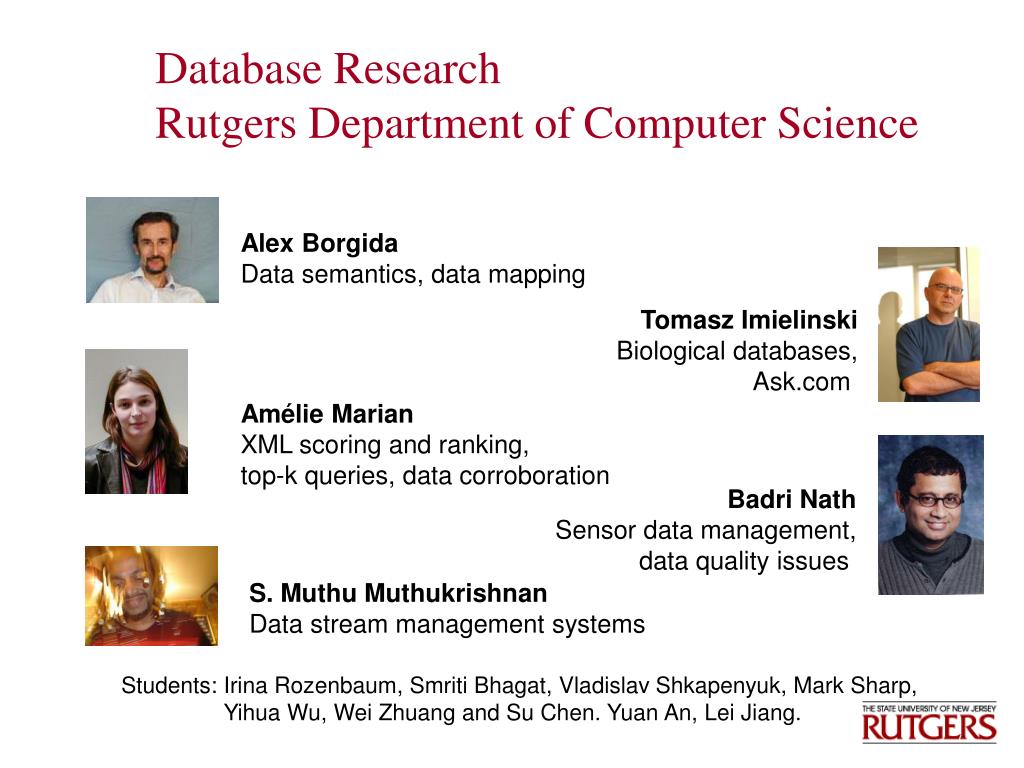 PPT - Database Research Rutgers Department of Computer Science Pertaining To Rutgers Powerpoint Template