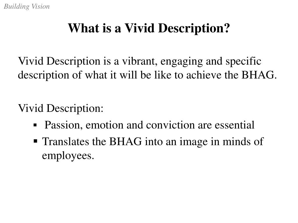 meaning of vivid presentation