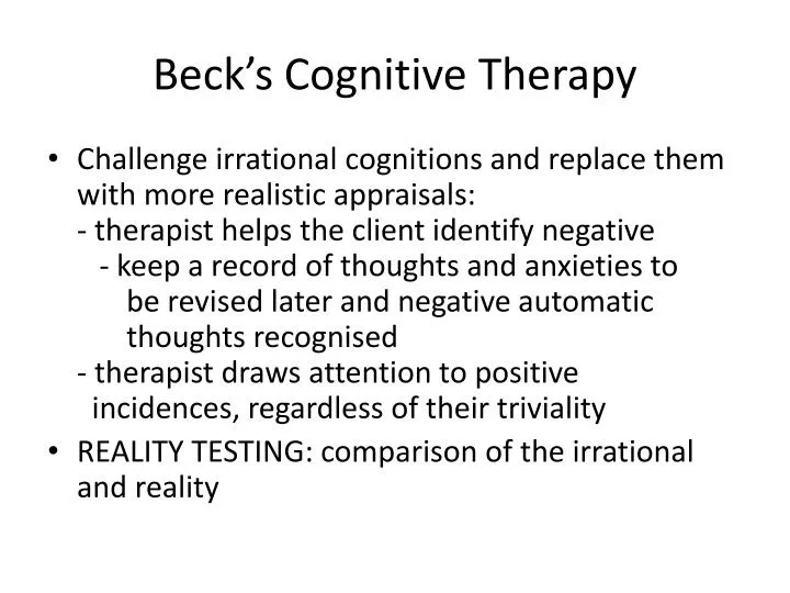 beck s cognitive therapy n.