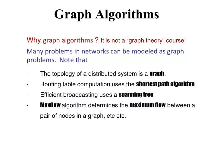 PPT - Graph Algorithms PowerPoint Presentation, free download - ID:3805211