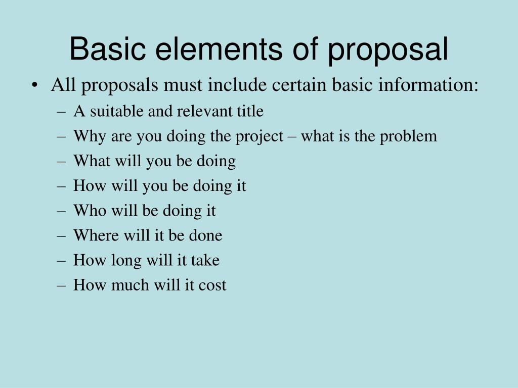 project proposal key elements