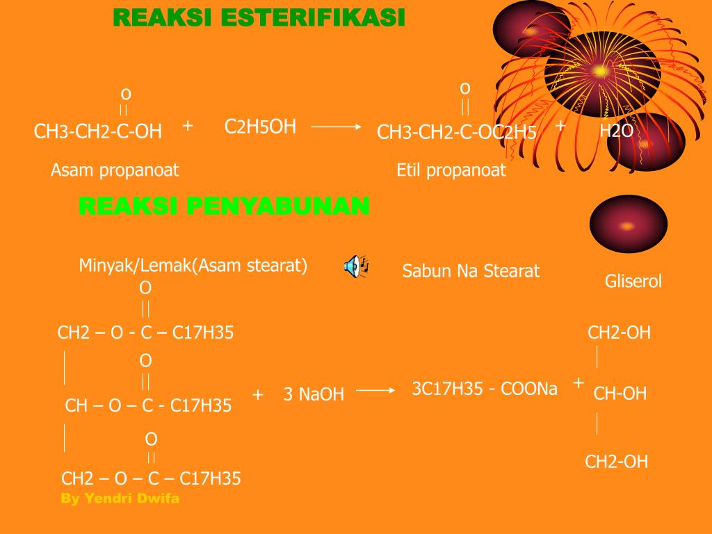 o o + C2H5OH + CH3-CH2-C-OH CH3-CH2-C-OC2H5 H2O Asam propanoat Et...