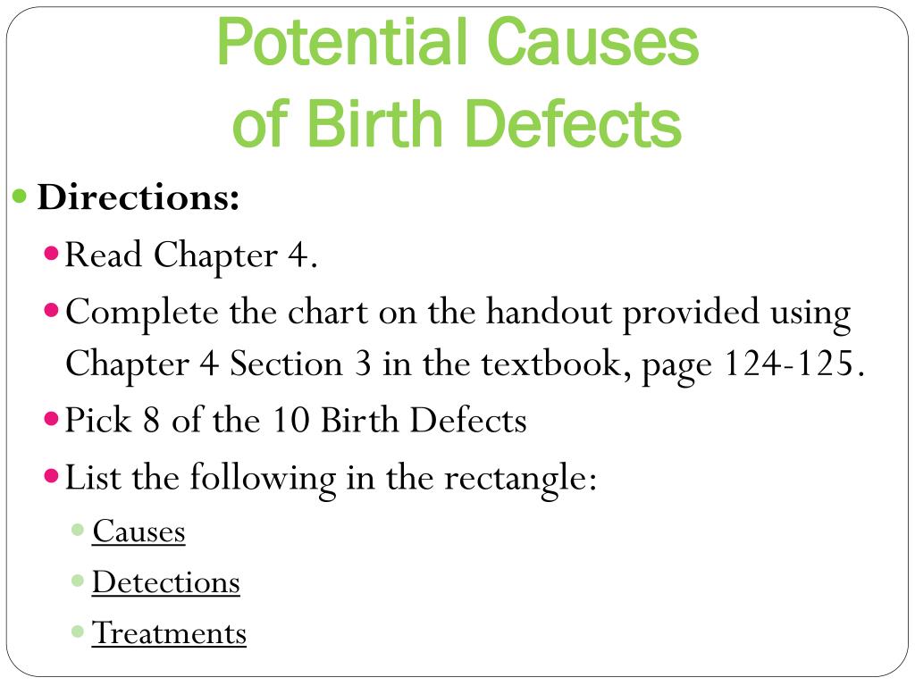 Birth Defects Chart