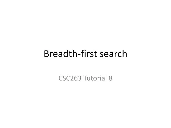 breadth first search n.