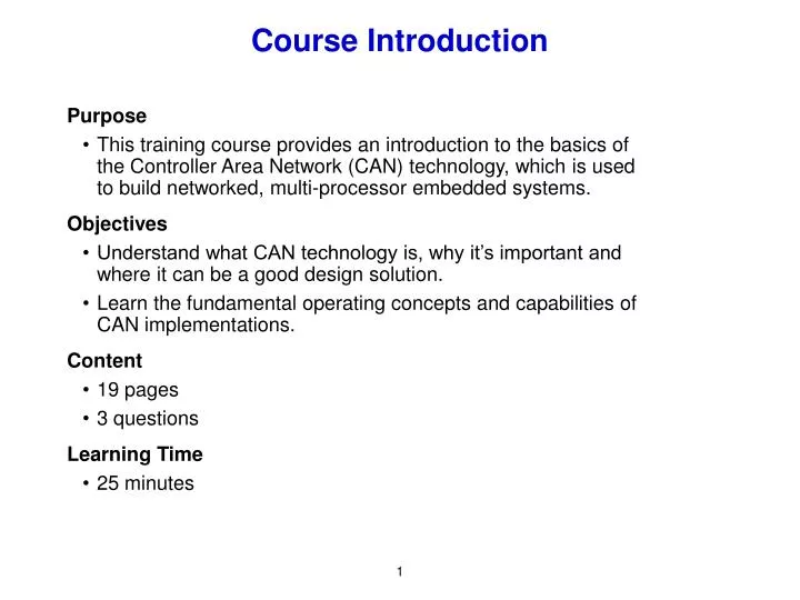 PPT Course Introduction PowerPoint Presentation, free download ID