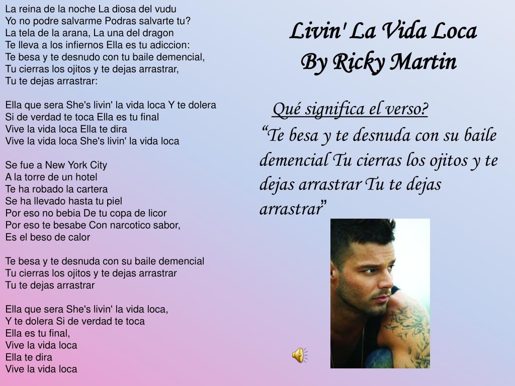 PPT - Livin' La Vida Loca By Ricky Martin PowerPoint Presentation, free  download - ID:3808711