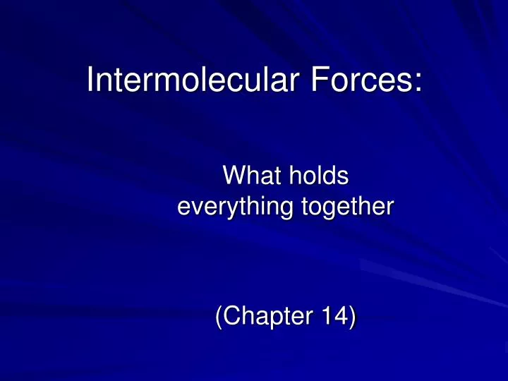 intermolecular forces n.