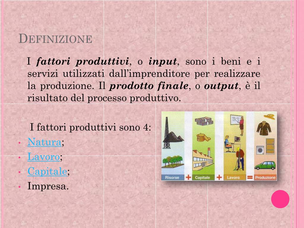 Quali Sono I Fattori Della Produzione