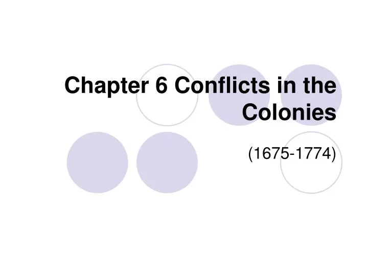 PPT - Chapter 6 Conflicts in the Colonies PowerPoint Presentation, free ...
