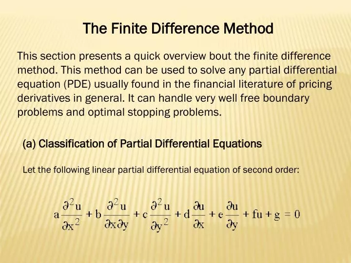 Ppt the finite difference method powerpoint presentation free 