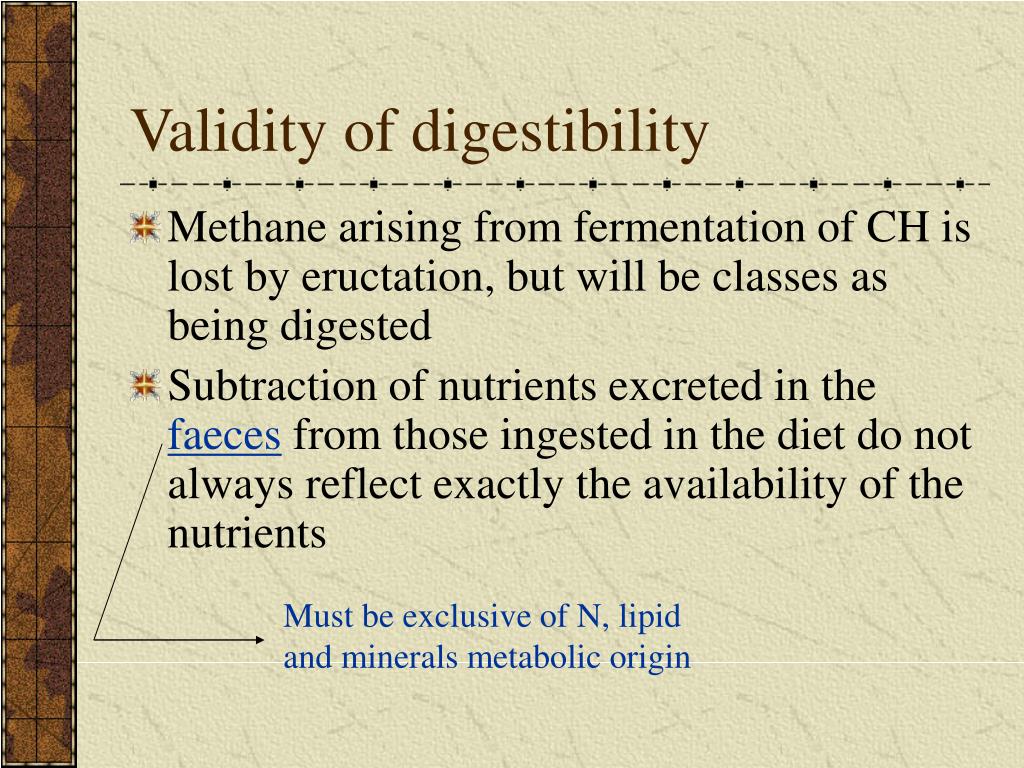 validity of digestibility.