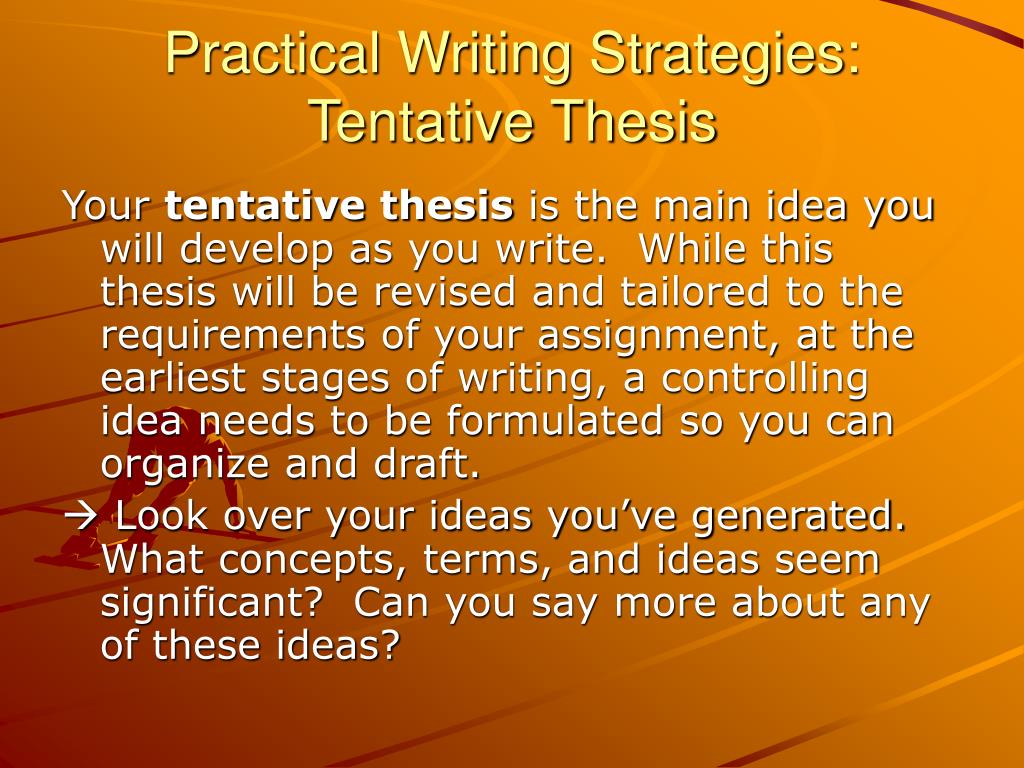 how to form a tentative thesis