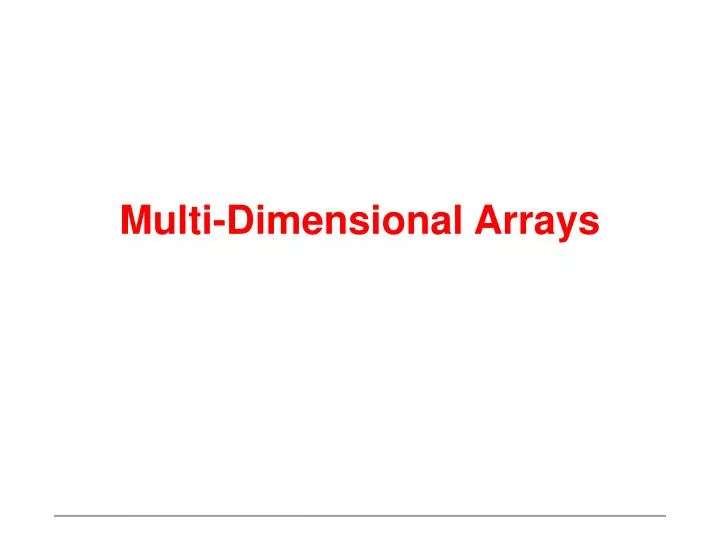 multi dimensional arrays n.