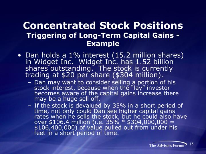 Stock options and long term capital gains