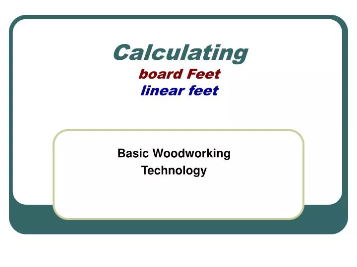 calculating board feet linear feet n.