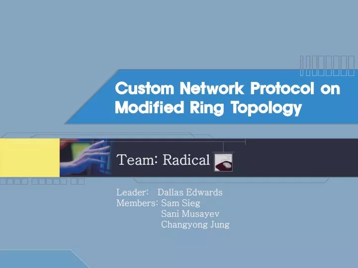 custom network protocol on modified ring topology n.