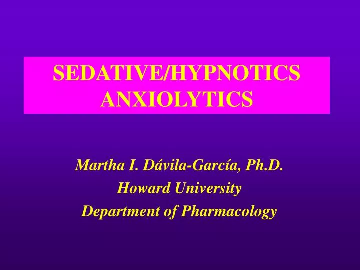 sedative hypnotics anxiolytics n.