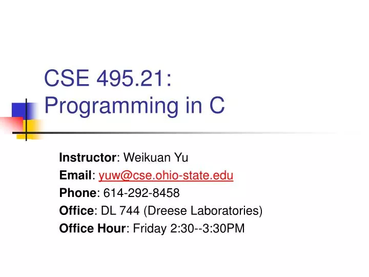 cse 495 21 programming in c n.