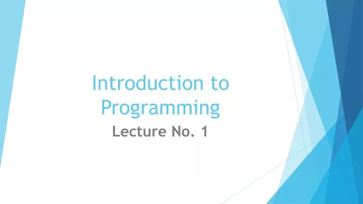 PPT - Introduction to Programming PowerPoint Presentation, free ...