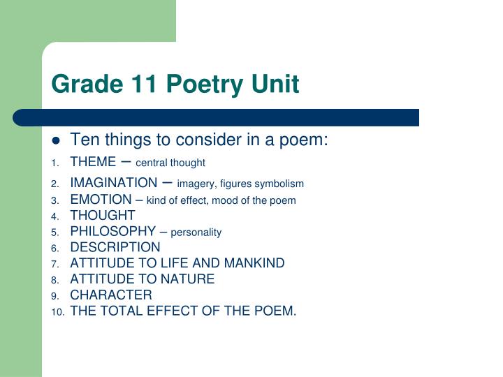 poetry assignment grade 11