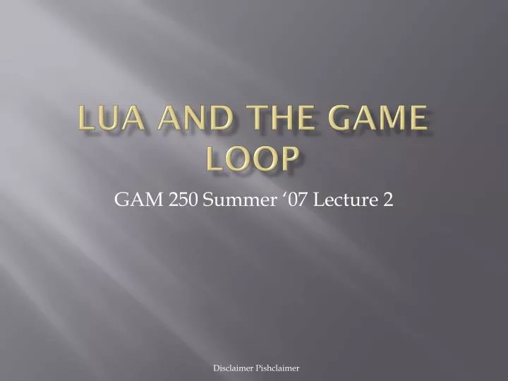 PPT - LUA and the game loop PowerPoint Presentation, free download - ID ...