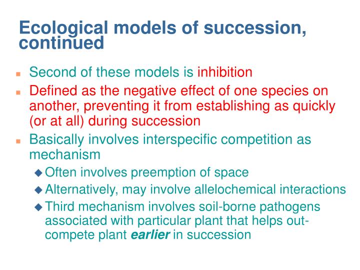 mechanism of ecological succession