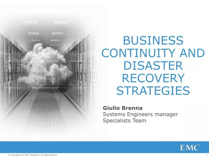 PPT BUSINESS CONTINUITY AND DISASTER RECOVERY STRATEGIES PowerPoint