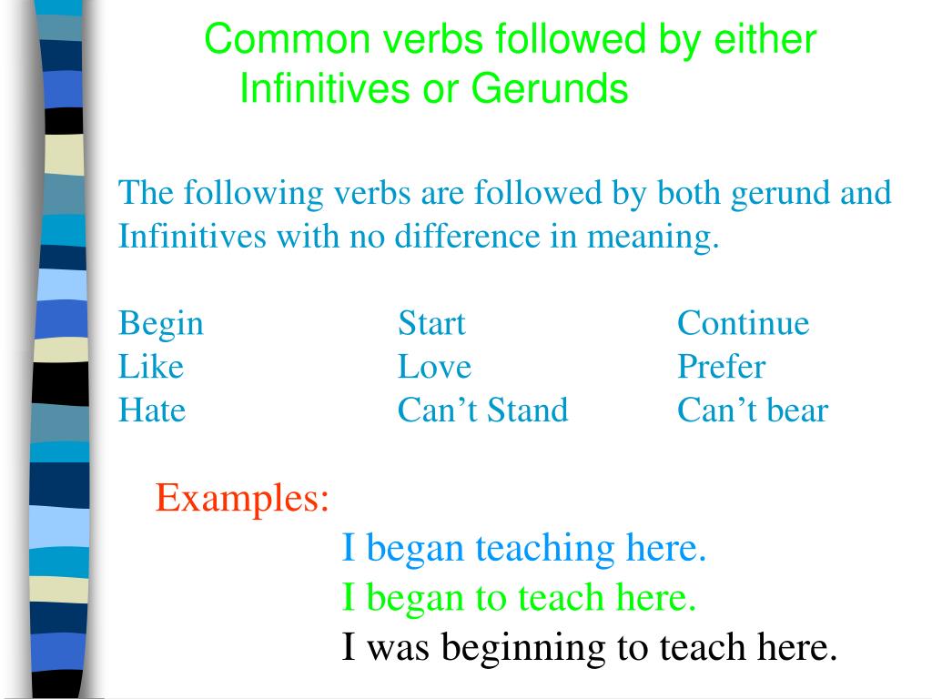 Began example. By герундий. Герундий by using. Verbs followed by Gerund and the Infinitive таблица. Таблица verbs followed by Infinitive verbs followed by ing.